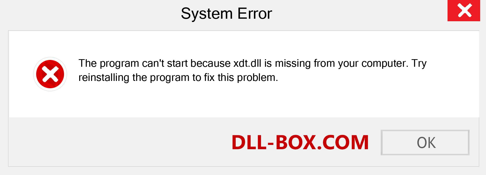  xdt.dll file is missing?. Download for Windows 7, 8, 10 - Fix  xdt dll Missing Error on Windows, photos, images